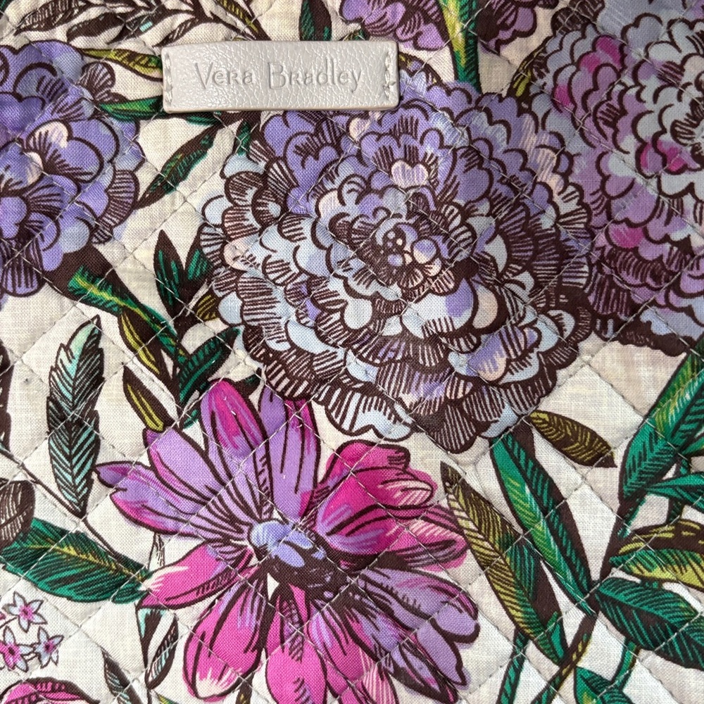 Vera Bradley purple floral and lady bug tote bag - Picture 2 of 9